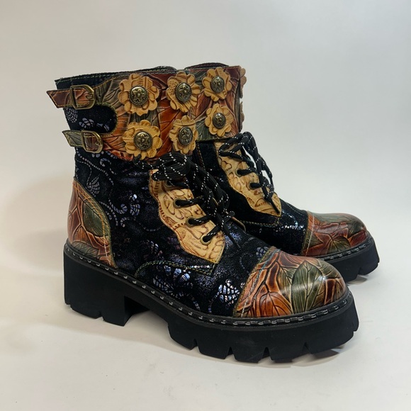 L'artiste Shoes - Artistic Floral Women's Size 42 (11 US) Combat Boots